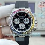 Swiss Replica N+ Factory Rolex Rainbow Daytona Diamond SS Gain Weight Watch 